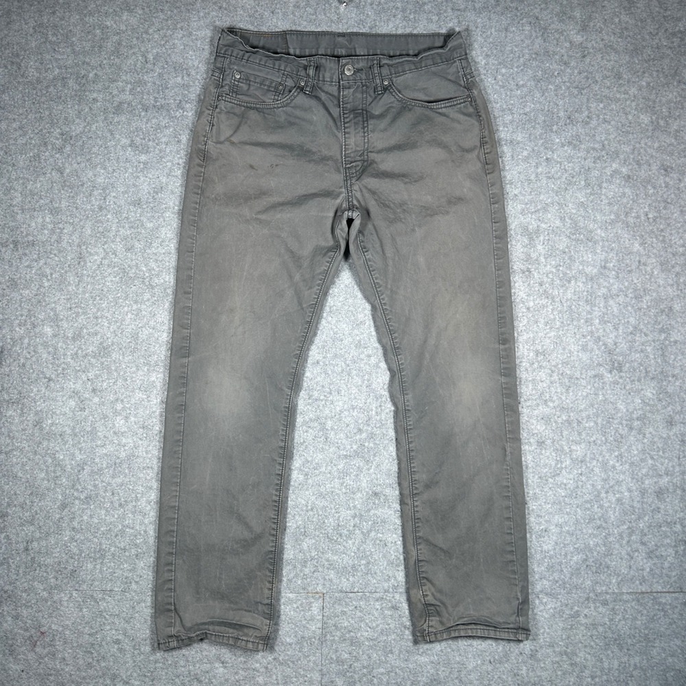 Levi's 513 Denim Pants Mens 32x30(30x28) Gray Slim‎ Straight Workwear Everyday